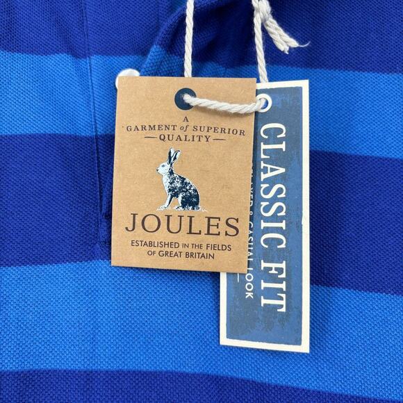 Joules Filbert Polo Shirt Mens Size US L Blue Stripe Cotton Classic Fit UK XL - Picture 9 of 15
